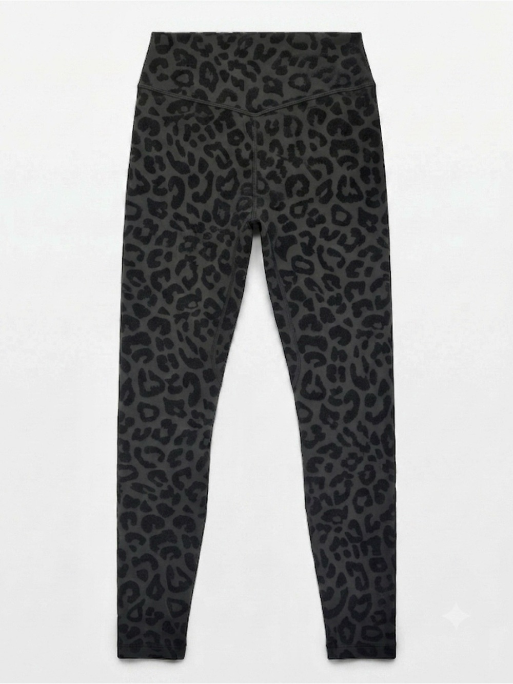 Balance Athletica Lux Panther Leggings Size L Black Velvet Flocked Animal Print